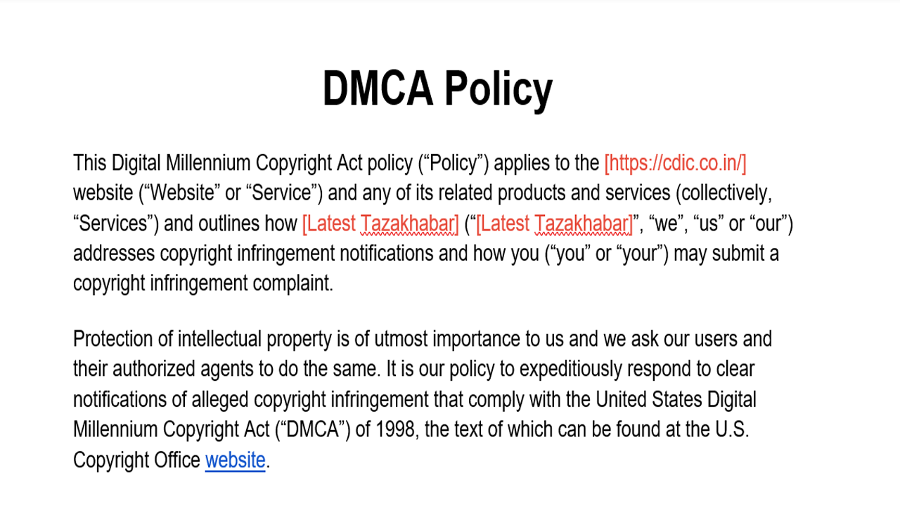 DMCA Policy
