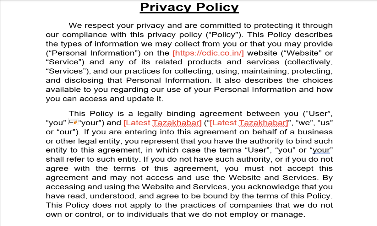 Privacy Policy